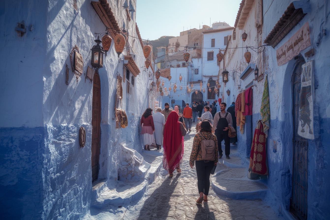 Moroccan festival Chefchaouen blue city traditional Morocco