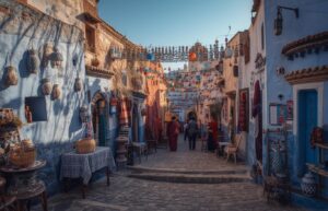Moroccan festival Chefchaouen blue city
