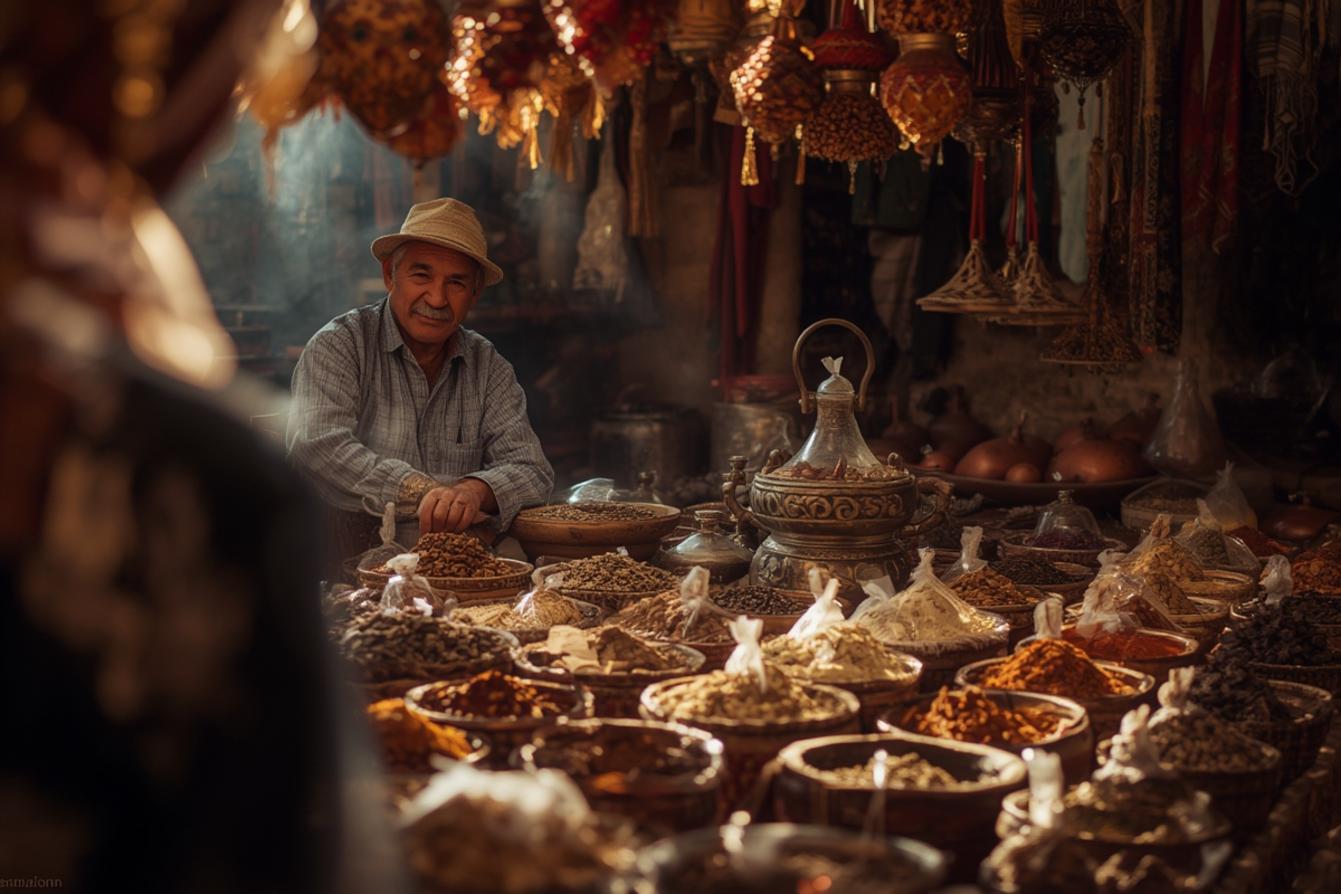 Moroccan spice trade traditional Morocco