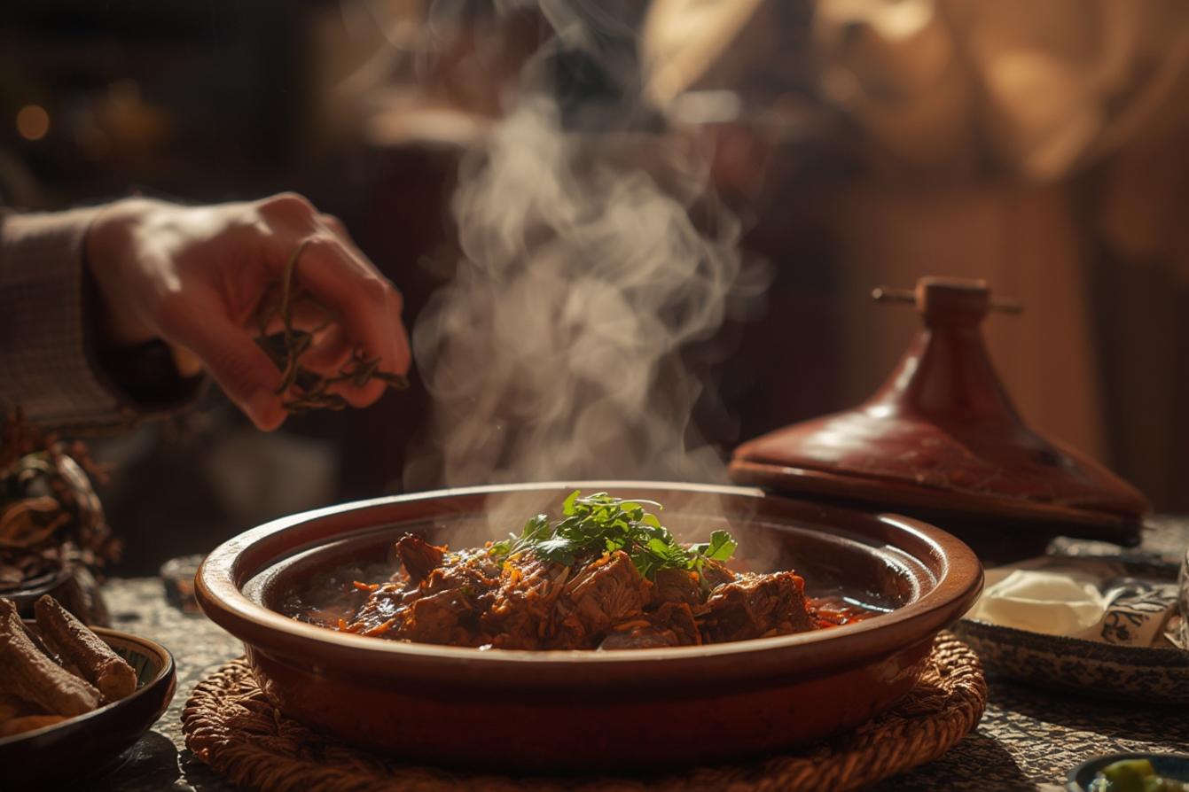 Moroccan lamb tagine traditional Morocco