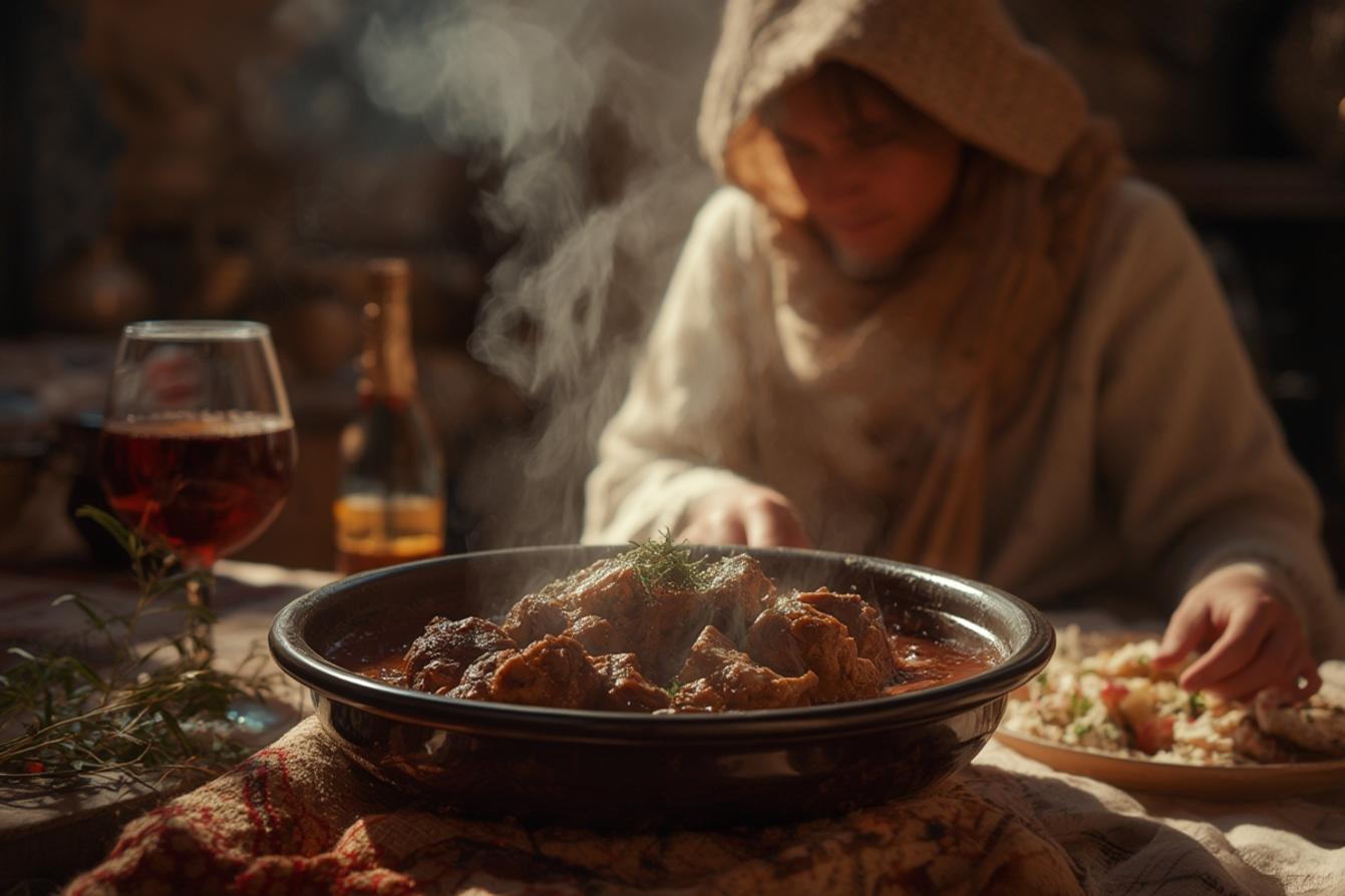 Moroccan lamb tagine traditional Morocco