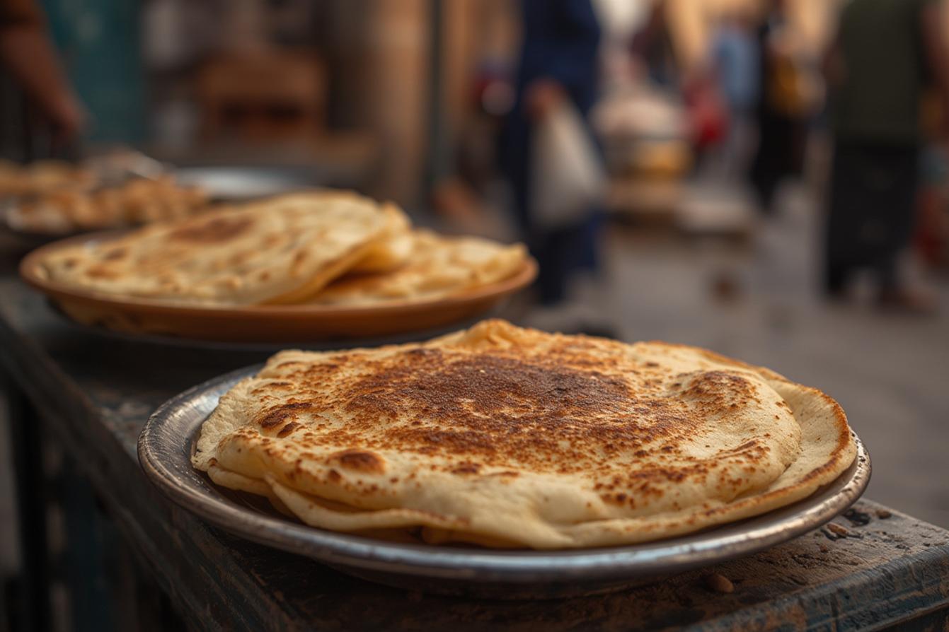 Moroccan street pancakes Morocco culture