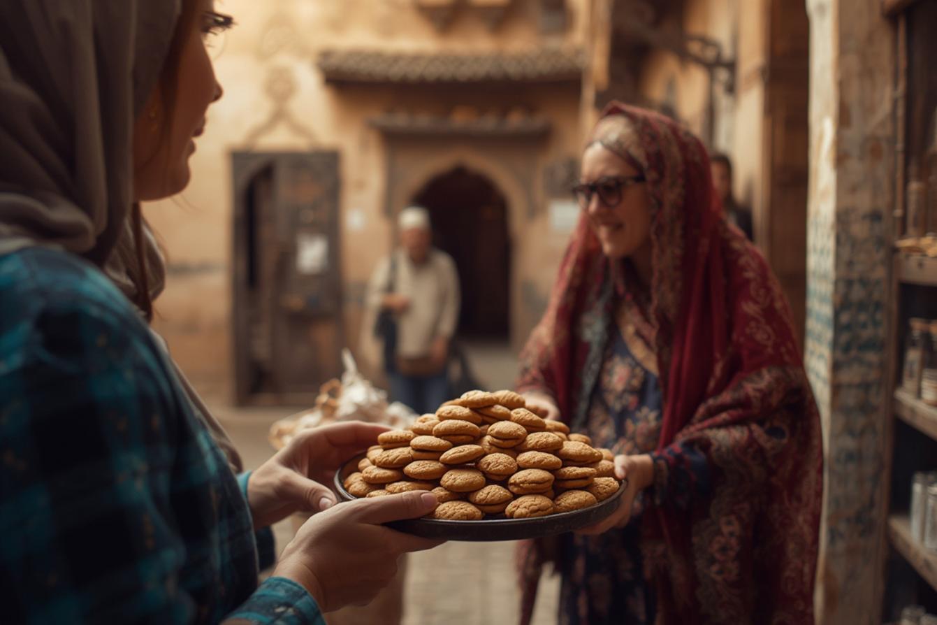 Moroccan almond cookies traditional Morocco