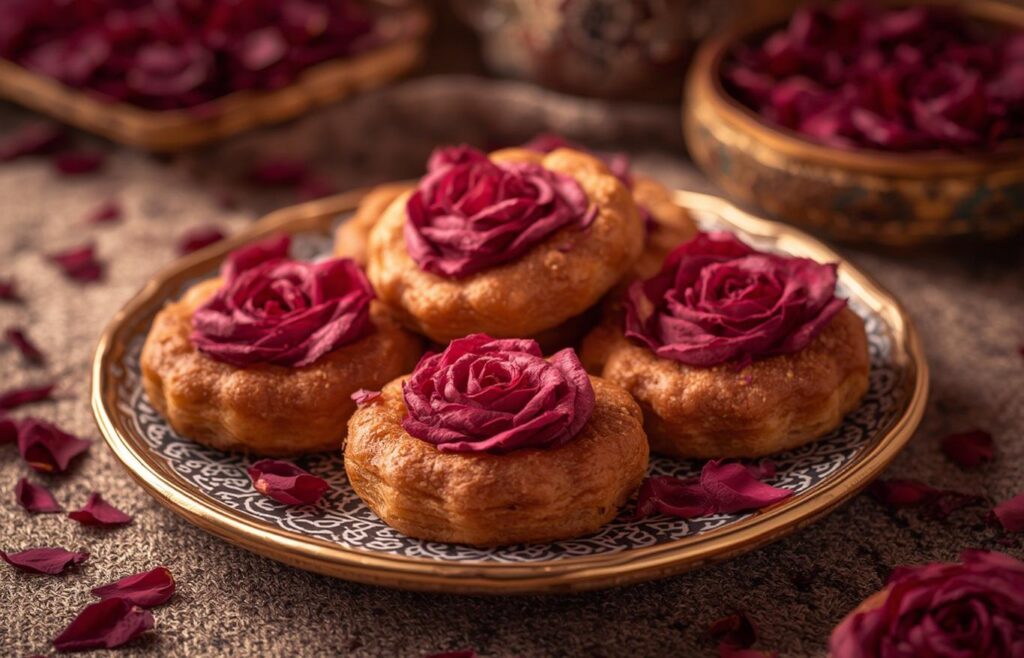 Moroccan rose petal pastries