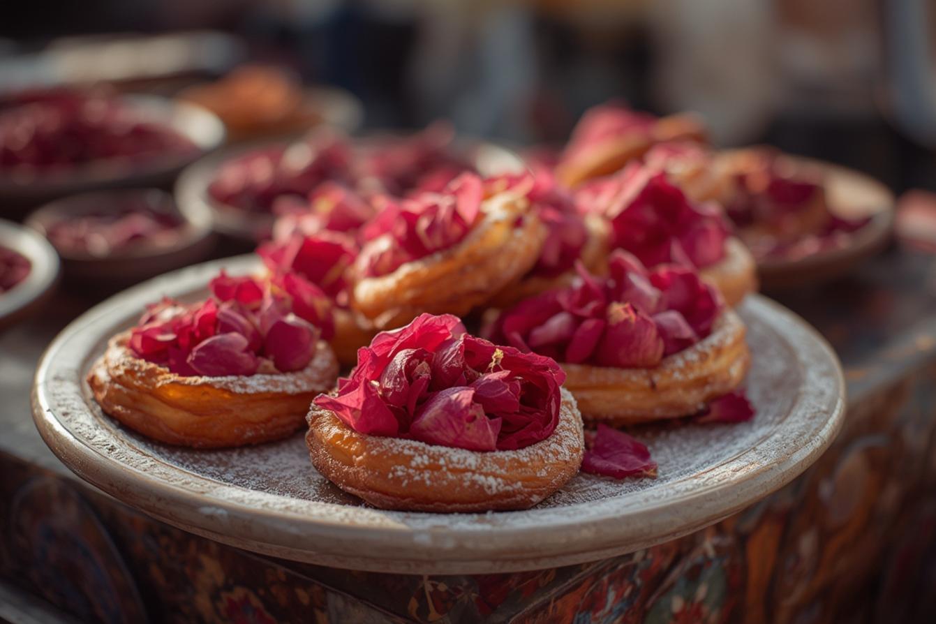 Moroccan rose petal pastries traditional Morocco